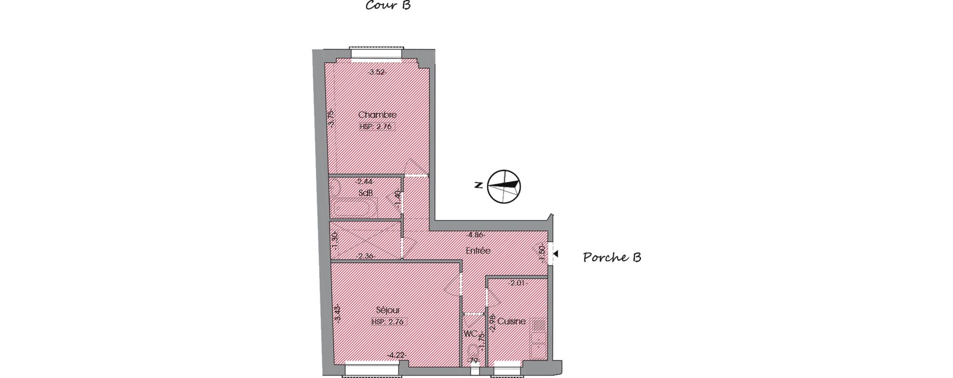 Appartement T2 de 49,80 m2 &agrave; Paris 