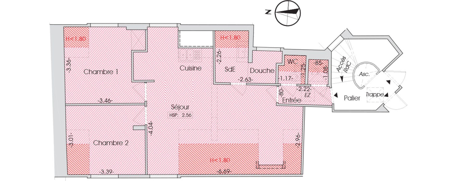 Appartement T3 de 51,50 m2 &agrave; Paris 