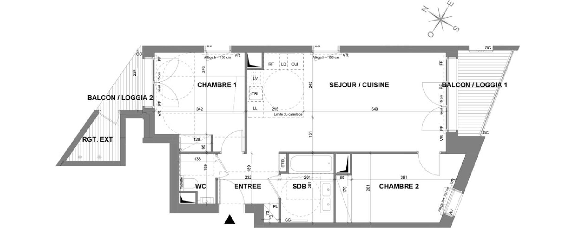 Appartement T3 de 64,10 m2 &agrave; Paris 
