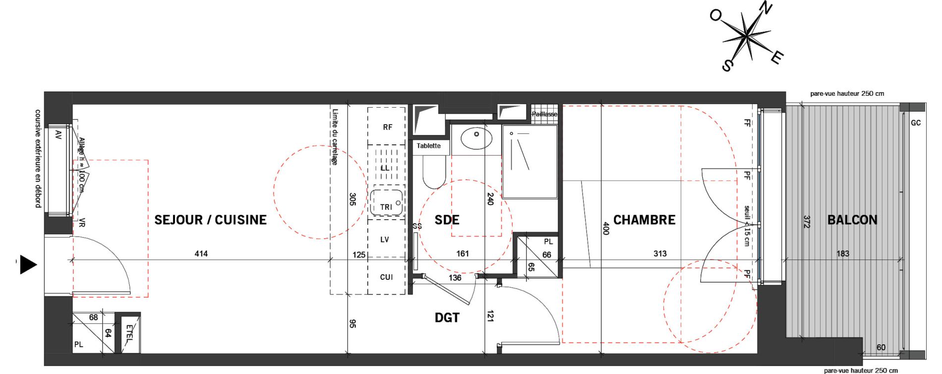 Appartement T2 de 42,30 m2 &agrave; Paris 