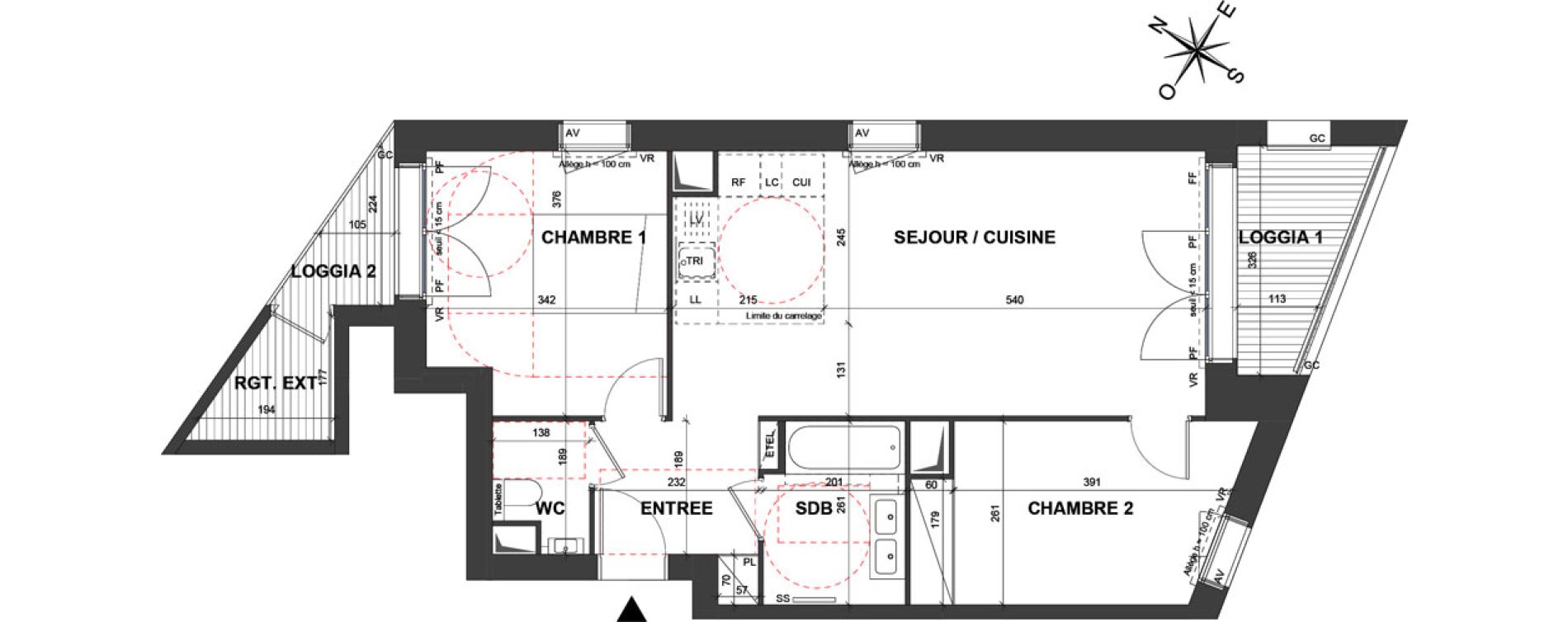 Appartement T3 de 64,10 m2 &agrave; Paris 