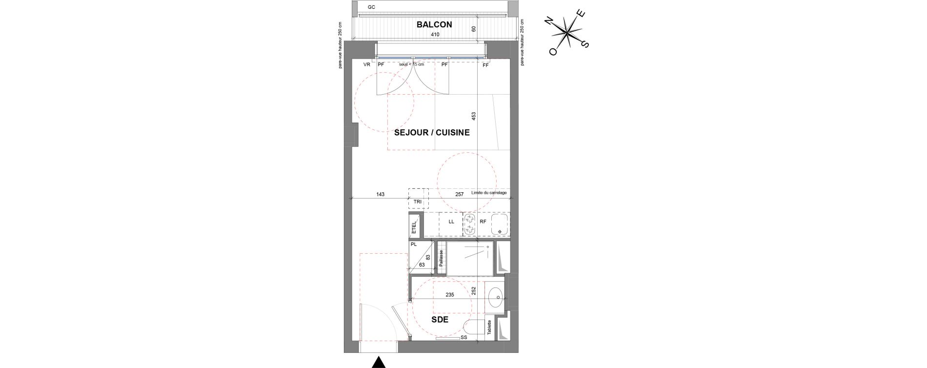 Appartement T1 de 26,90 m2 &agrave; Paris 