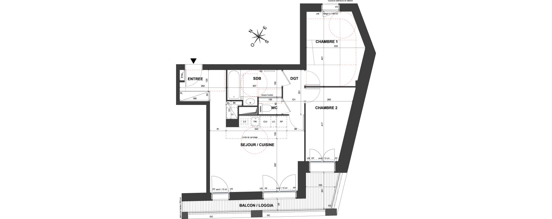 Appartement T3 de 60,00 m2 &agrave; Paris 