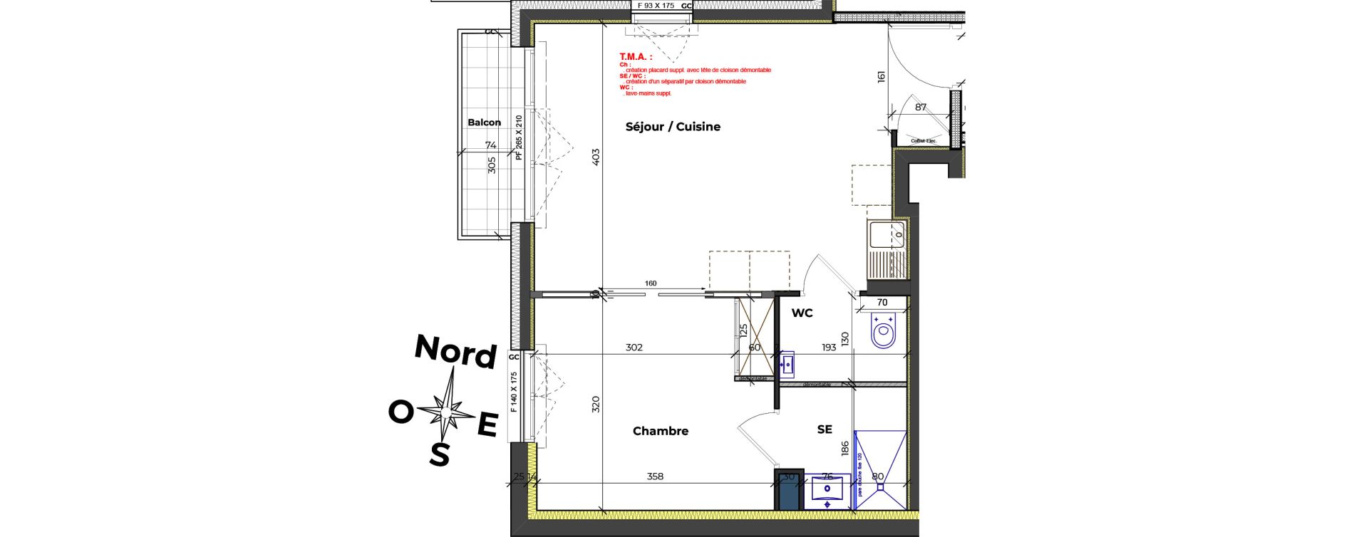 Appartement T2 de 41,60 m2 &agrave; Paris 