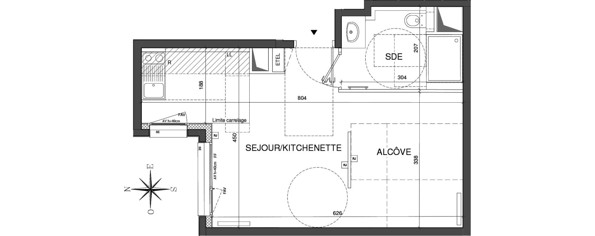 Appartement T1 de 32,92 m2 &agrave; Paris 