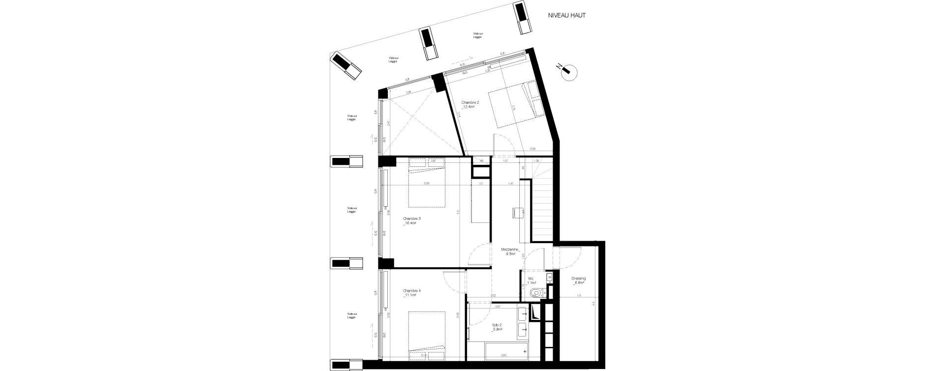 Duplex T5 de 126,50 m2 &agrave; Paris 