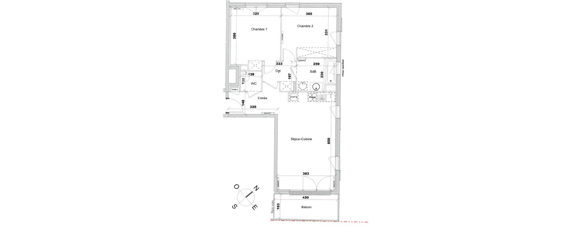 Appartement T3 de 65,80 m2 &agrave; Avon Centre
