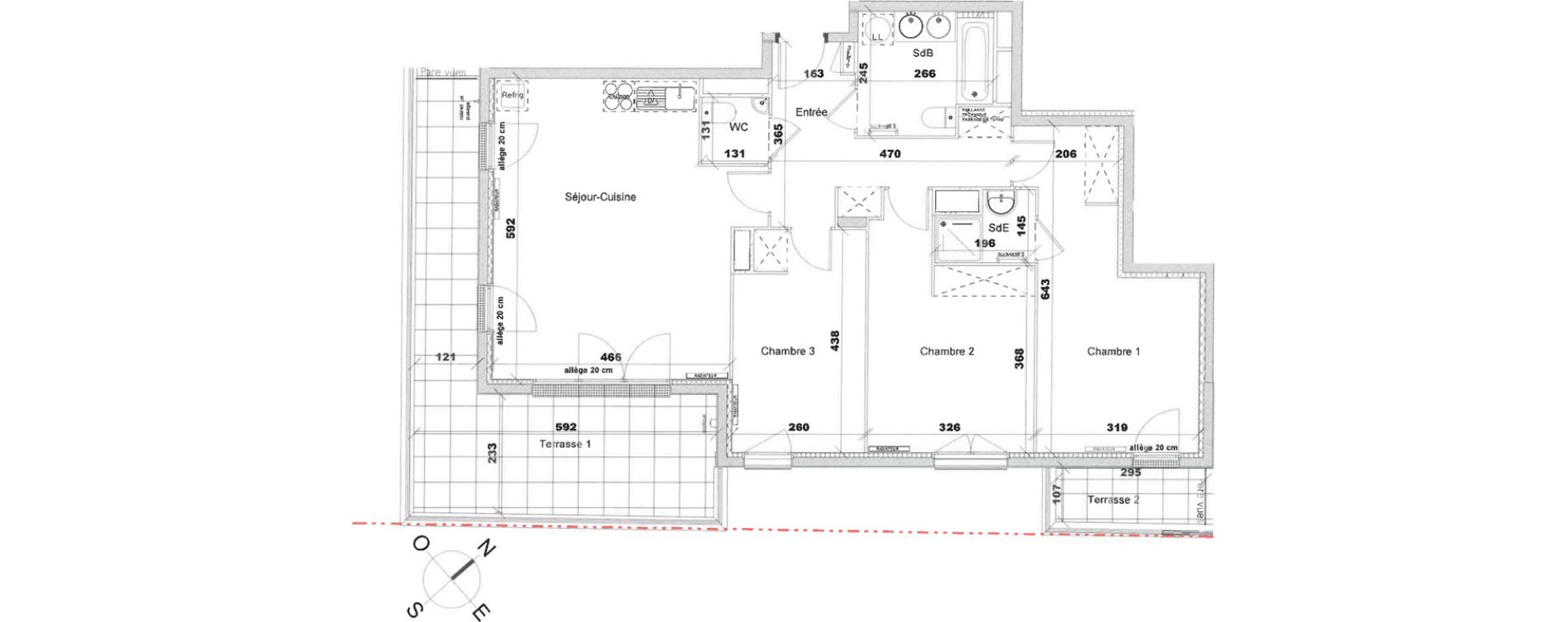 Appartement T4 de 87,80 m2 &agrave; Avon Centre