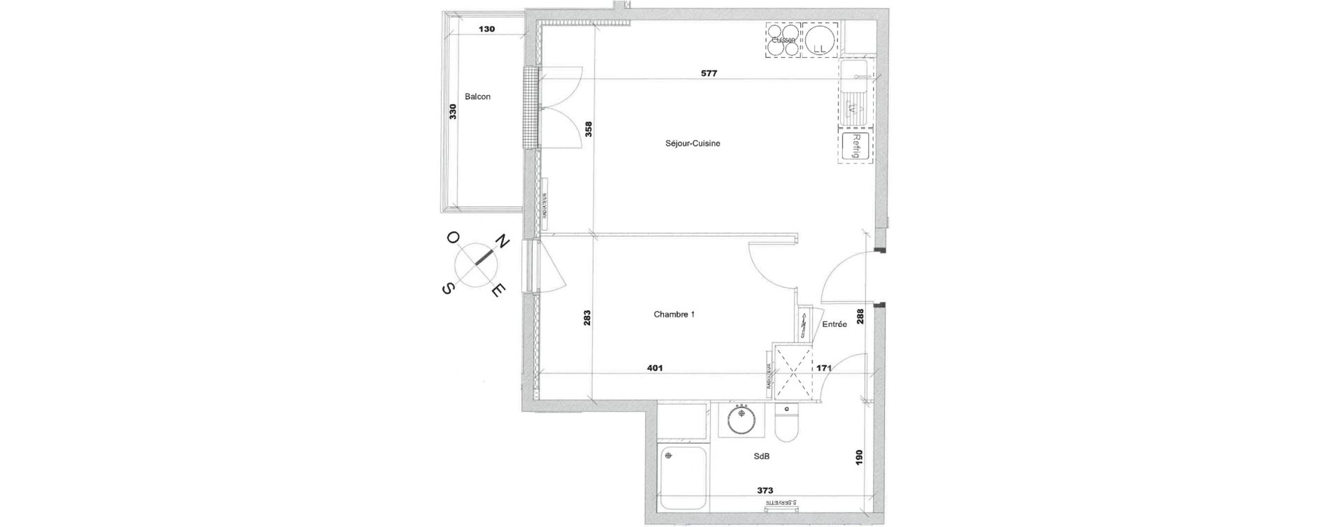 Appartement T2 de 43,20 m2 &agrave; Avon Centre
