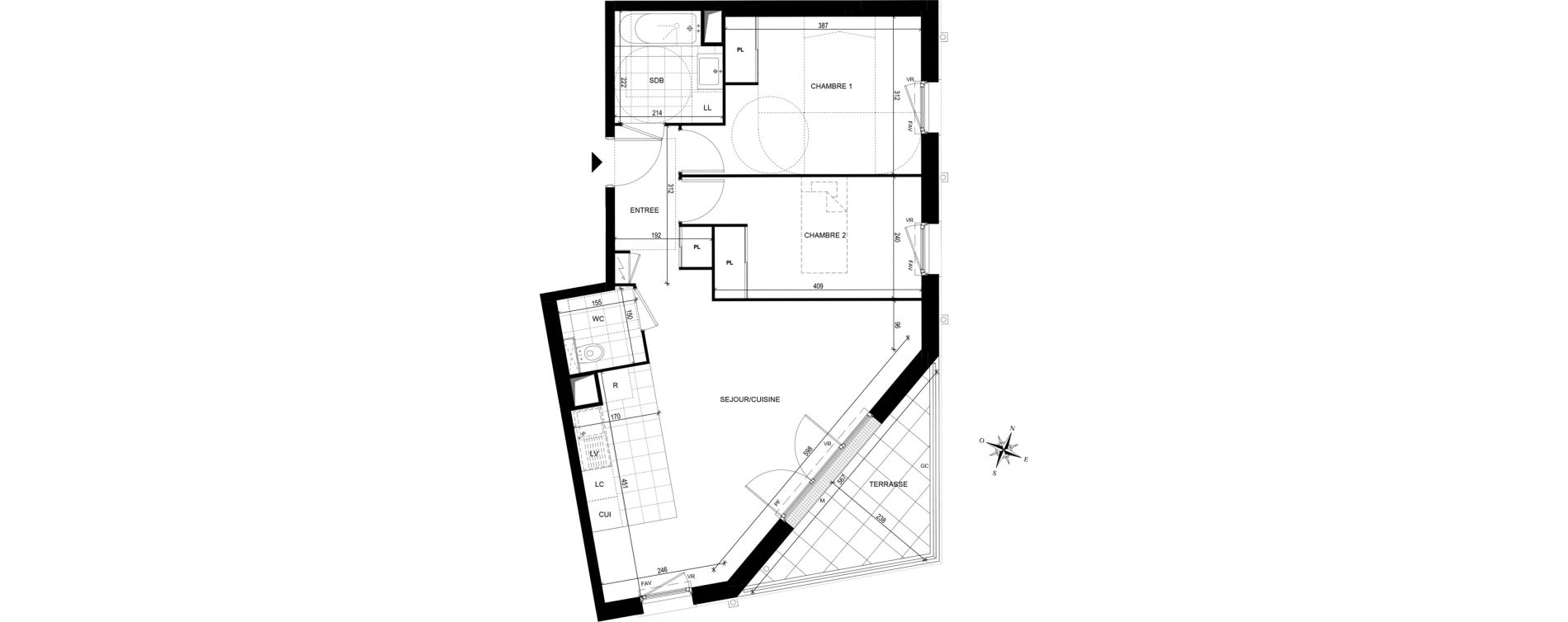 Appartement T3 de 61,75 m2 &agrave; Avon Centre
