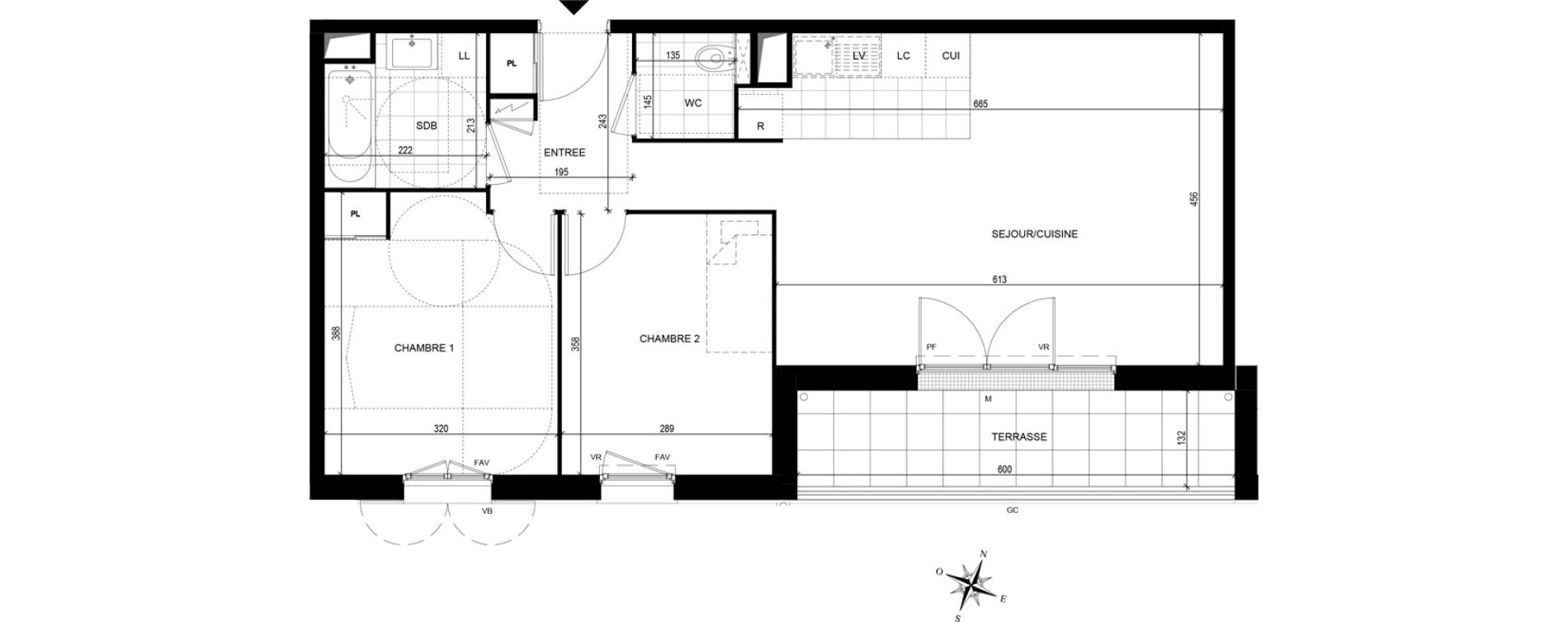 Appartement T3 de 63,35 m2 &agrave; Avon Centre