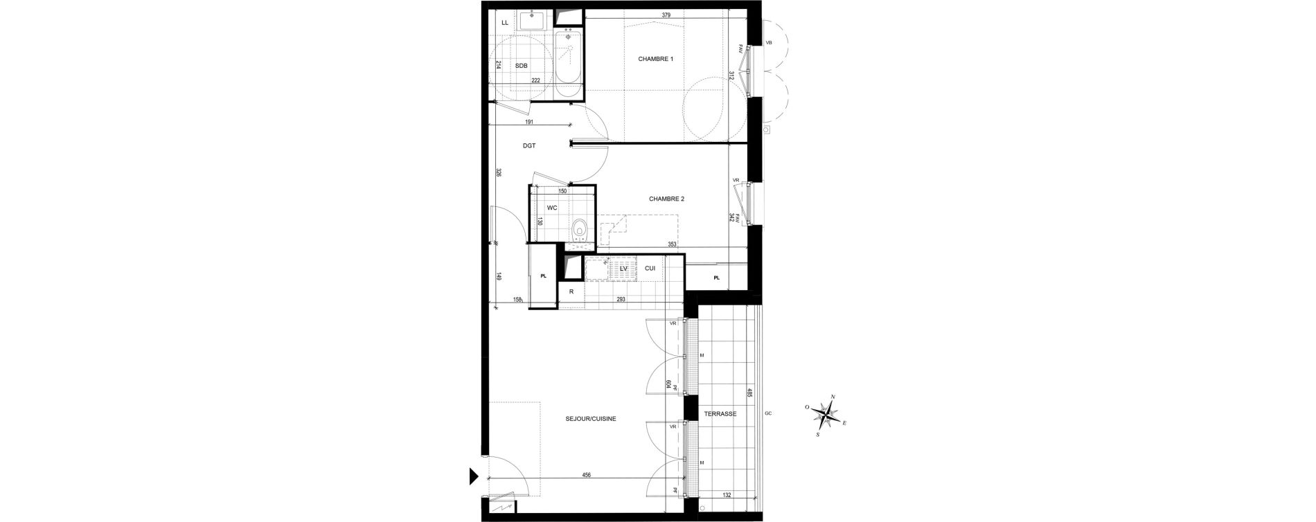 Appartement T3 de 61,50 m2 &agrave; Avon Centre