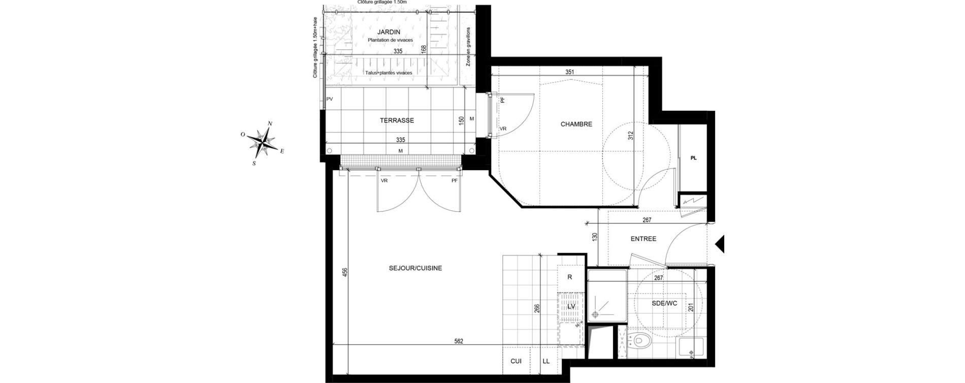 Appartement T2 de 44,85 m2 &agrave; Avon Centre