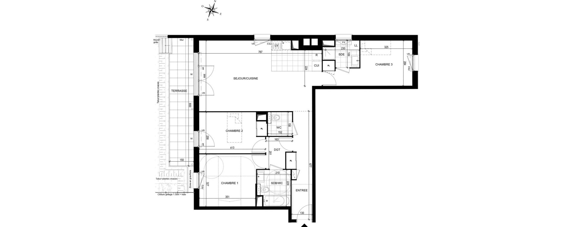 Appartement T4 de 87,65 m2 &agrave; Avon Centre