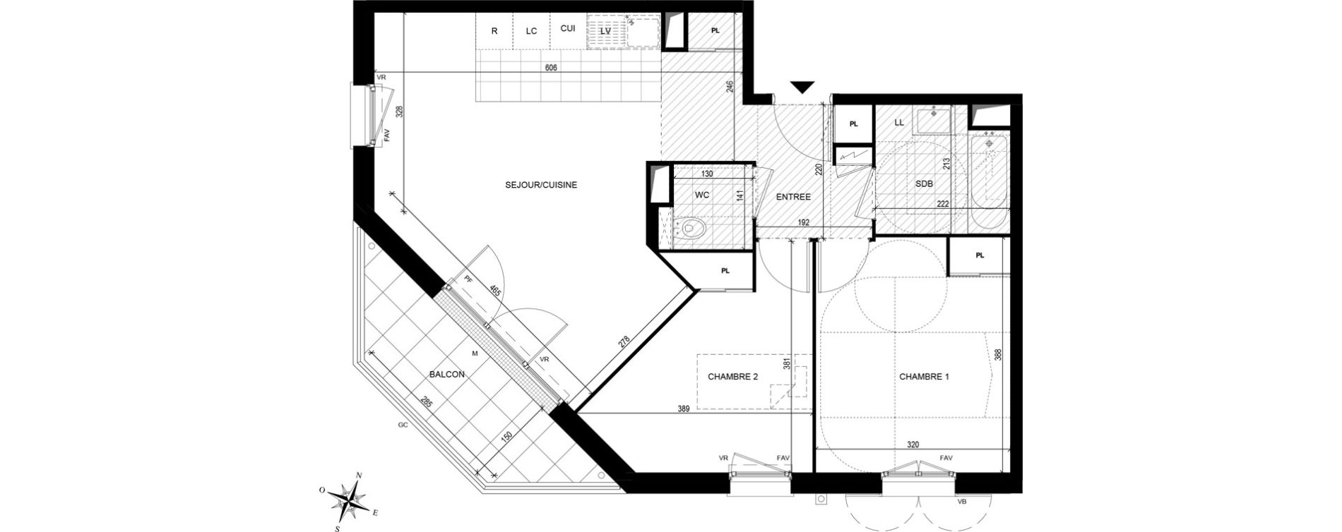Appartement T3 de 60,90 m2 &agrave; Avon Centre