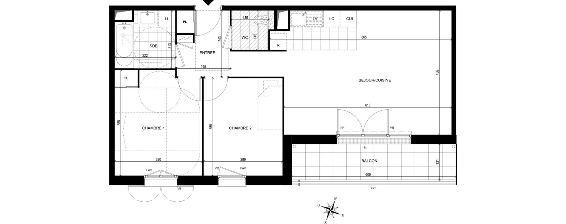 Appartement T3 de 63,35 m2 &agrave; Avon Centre