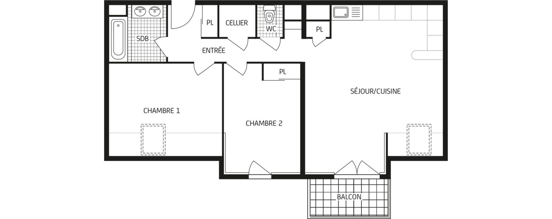 Appartement T3 de 65,45 m2 &agrave; Bagneaux-Sur-Loing Centre