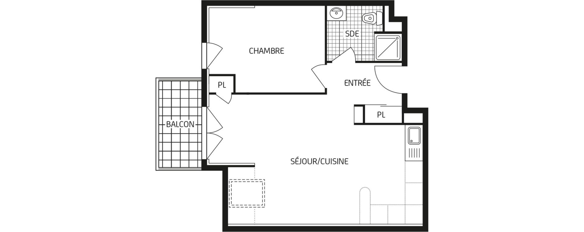 Appartement T2 de 42,55 m2 &agrave; Bagneaux-Sur-Loing Centre