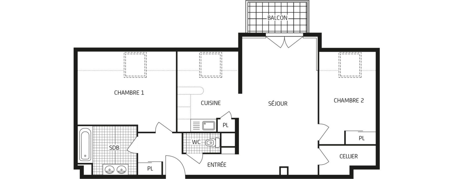 Appartement T3 de 67,22 m2 &agrave; Bagneaux-Sur-Loing Centre