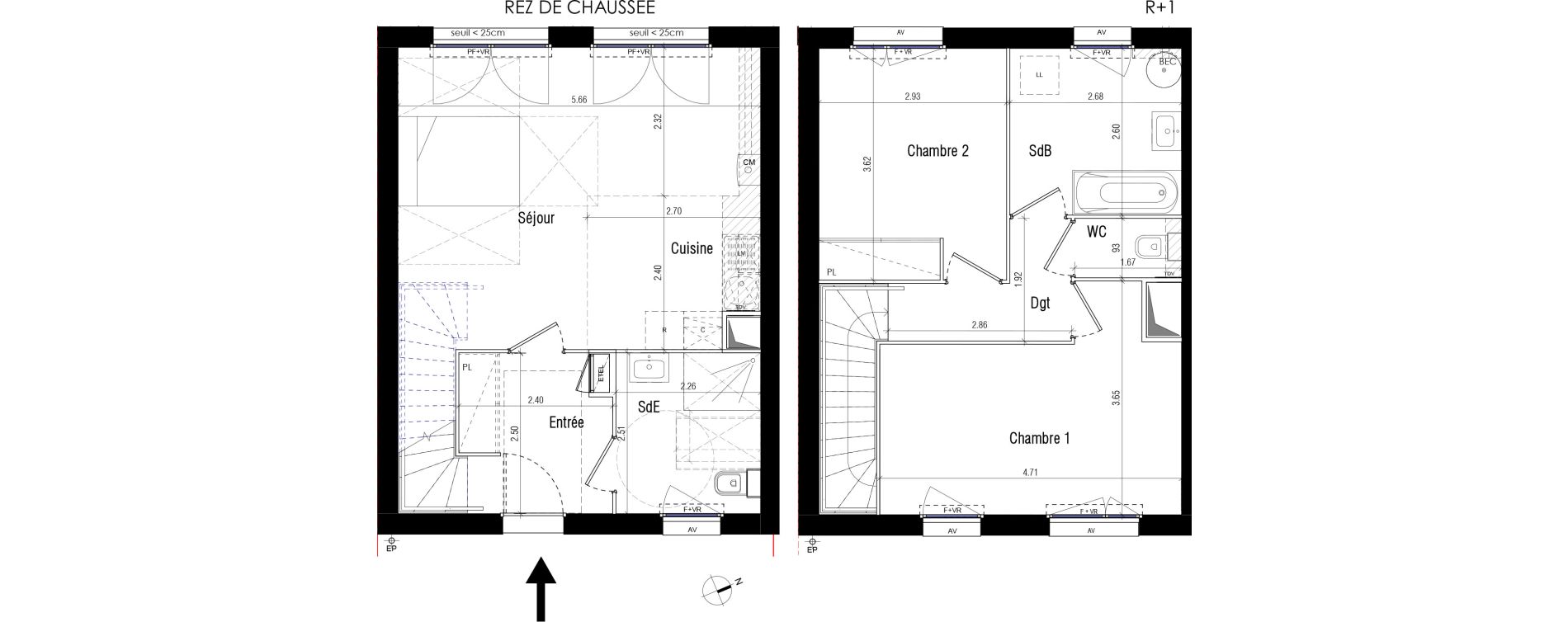 Maison T3 de 73,90 m2 &agrave; Boissise-Le-Roi Centre