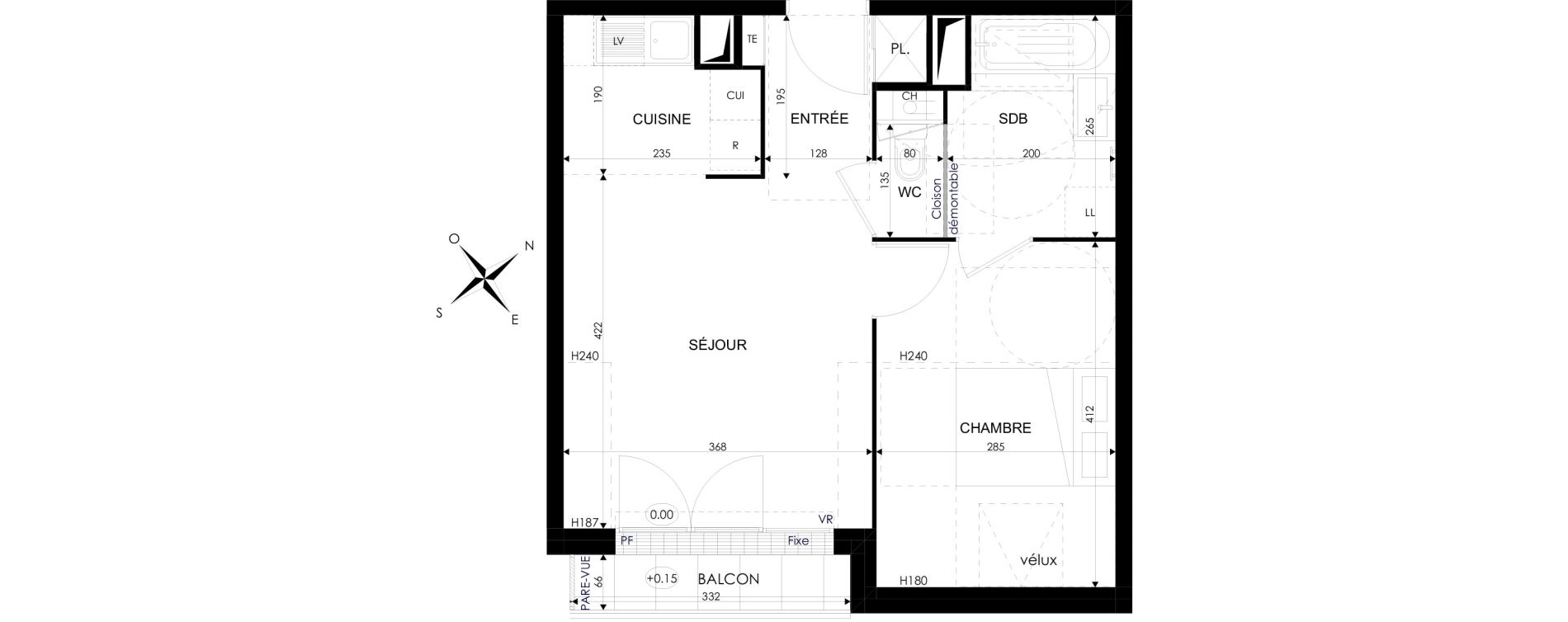 Appartement T2 de 40,59 m2 &agrave; Brie-Comte-Robert Centre