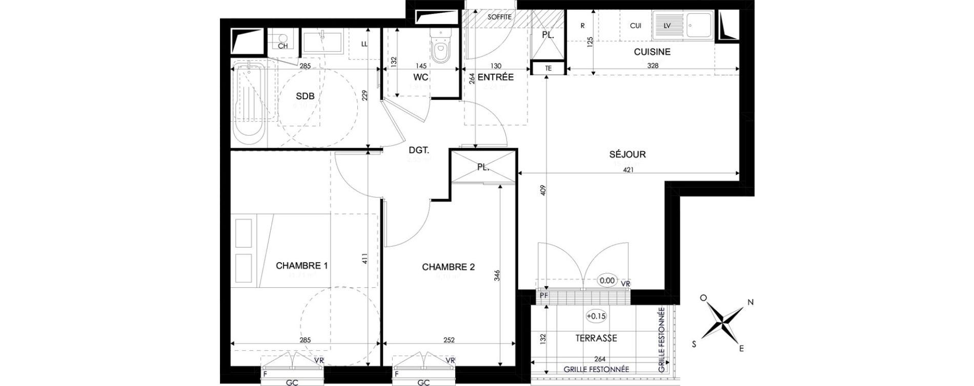Appartement T3 de 53,17 m2 &agrave; Brie-Comte-Robert Centre