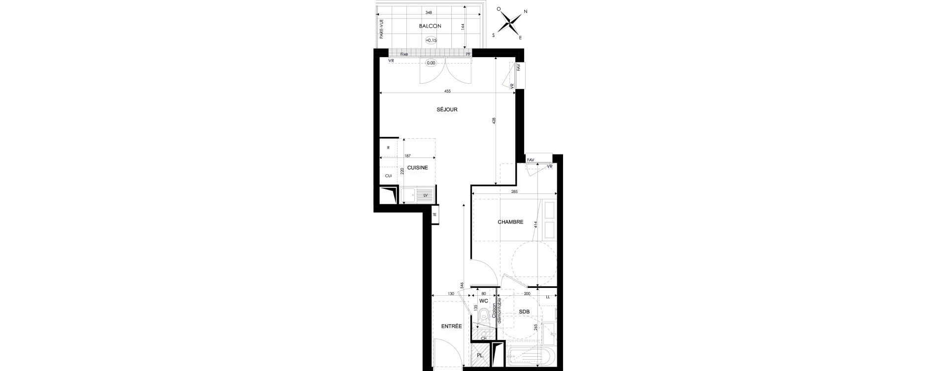 Appartement T2 de 45,48 m2 &agrave; Brie-Comte-Robert Centre