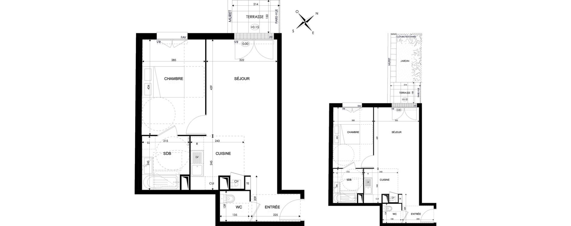 Appartement T2 de 45,53 m2 &agrave; Brie-Comte-Robert Centre