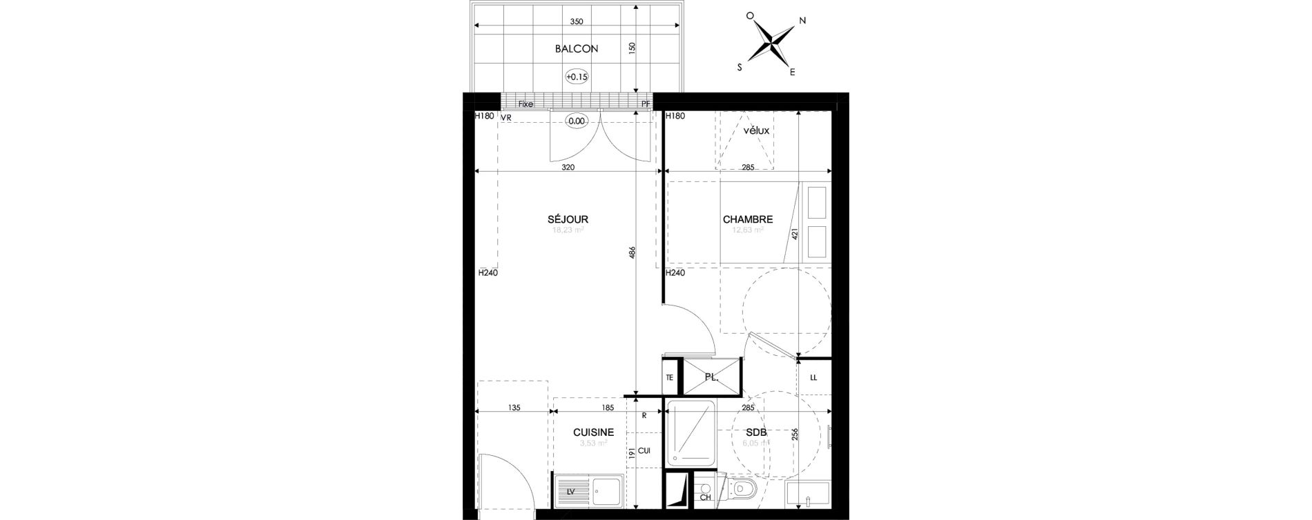 Appartement T2 de 40,44 m2 &agrave; Brie-Comte-Robert Centre