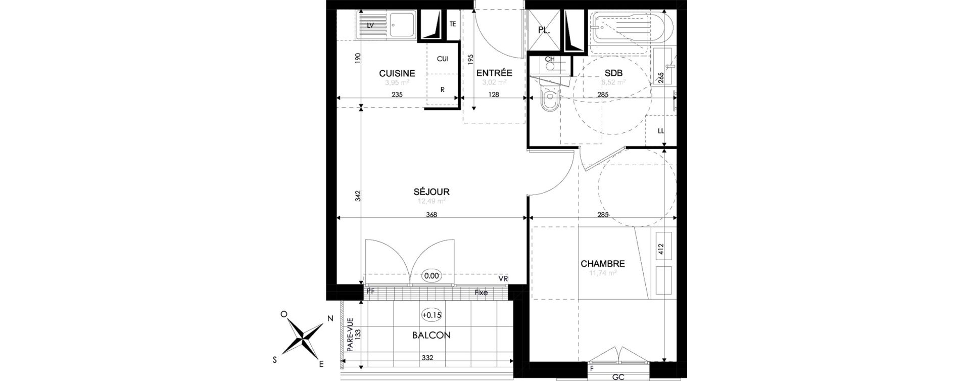 Appartement T2 de 37,72 m2 &agrave; Brie-Comte-Robert Centre