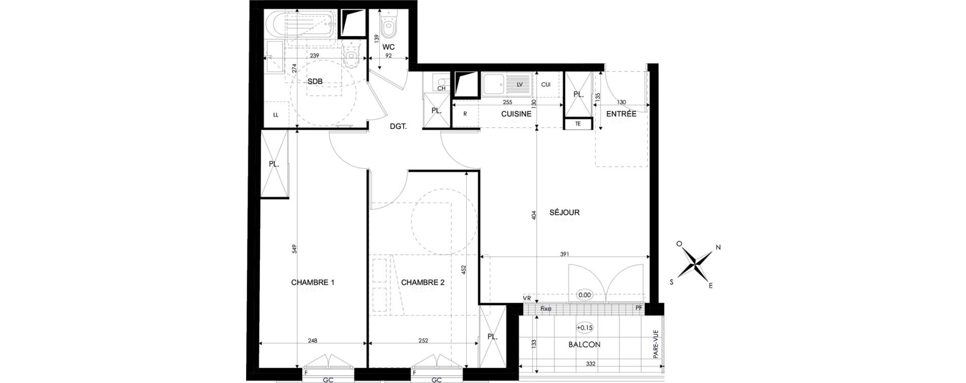 Appartement T3 de 58,93 m2 &agrave; Brie-Comte-Robert Centre
