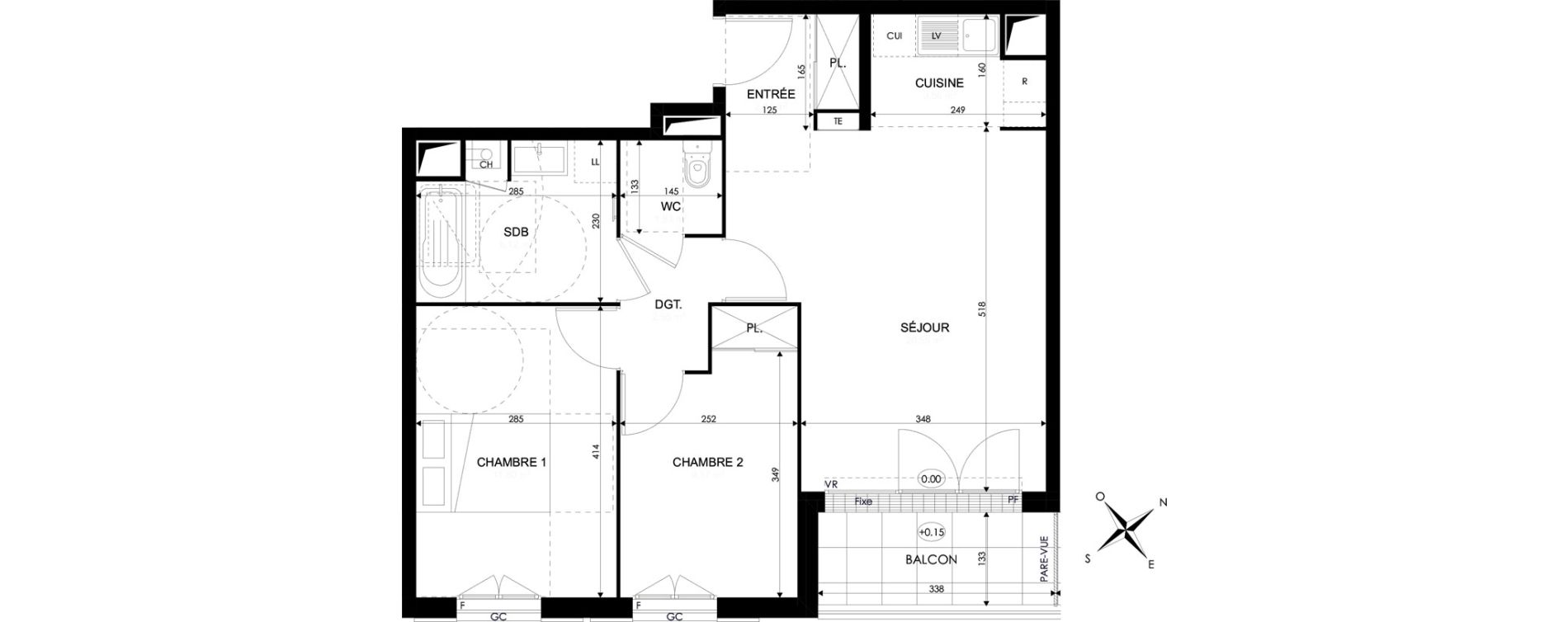 Appartement T3 de 58,62 m2 &agrave; Brie-Comte-Robert Centre