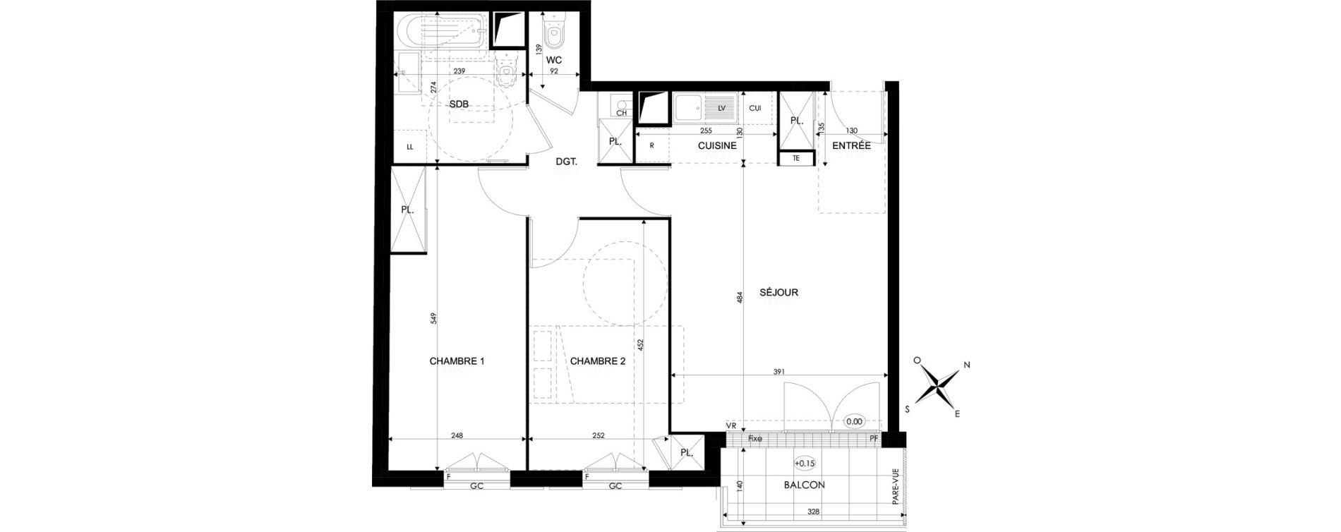 Appartement T3 de 61,53 m2 &agrave; Brie-Comte-Robert Centre