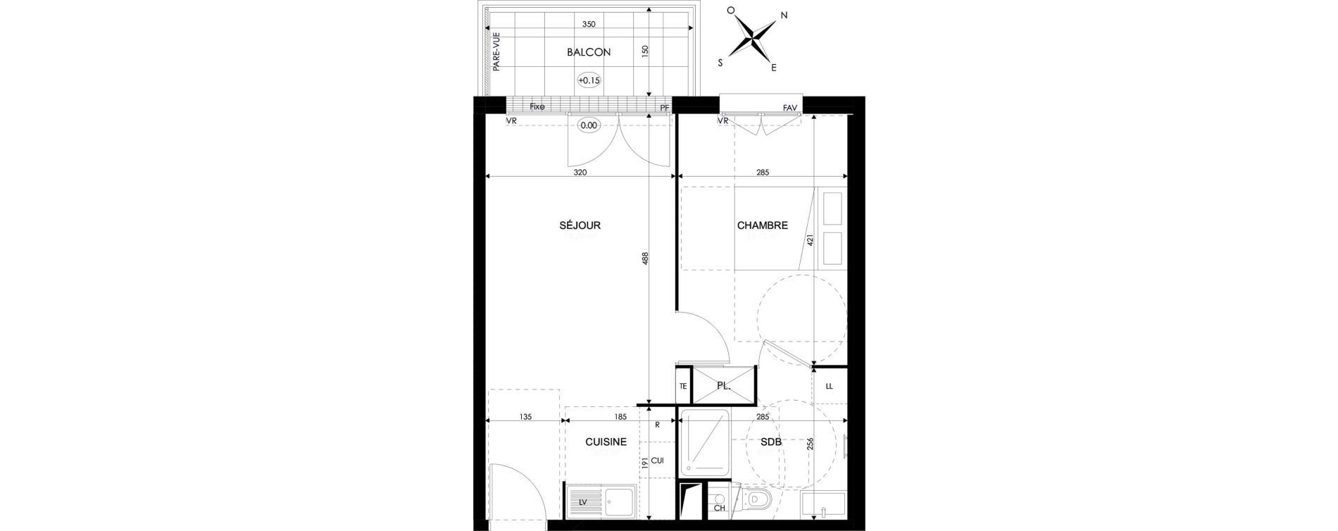 Appartement T2 de 40,60 m2 &agrave; Brie-Comte-Robert Centre