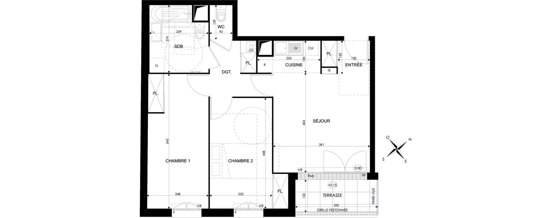 Appartement T3 de 58,73 m2 à Brie-Comte-Robert Centre