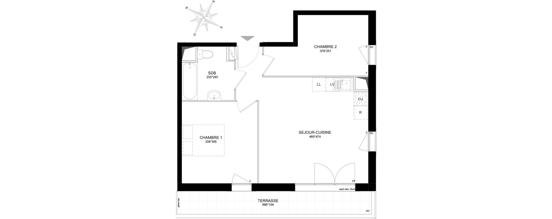 Appartement T3 de 53,53 m2 &agrave; Brou-Sur-Chantereine Centre