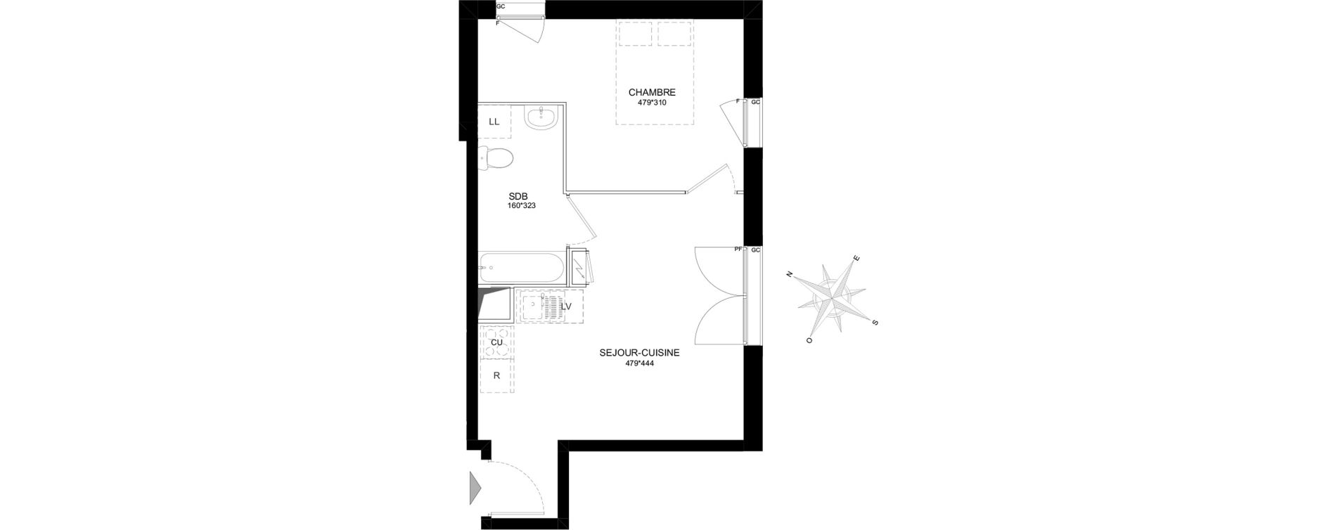 Appartement T2 de 36,95 m2 &agrave; Brou-Sur-Chantereine Centre