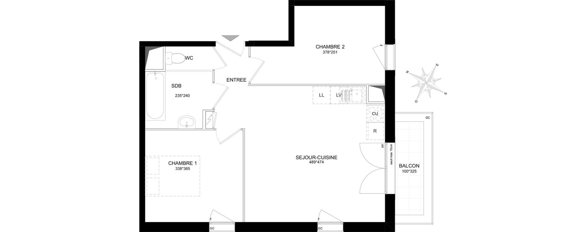 Appartement T2 de 53,16 m2 &agrave; Brou-Sur-Chantereine Centre