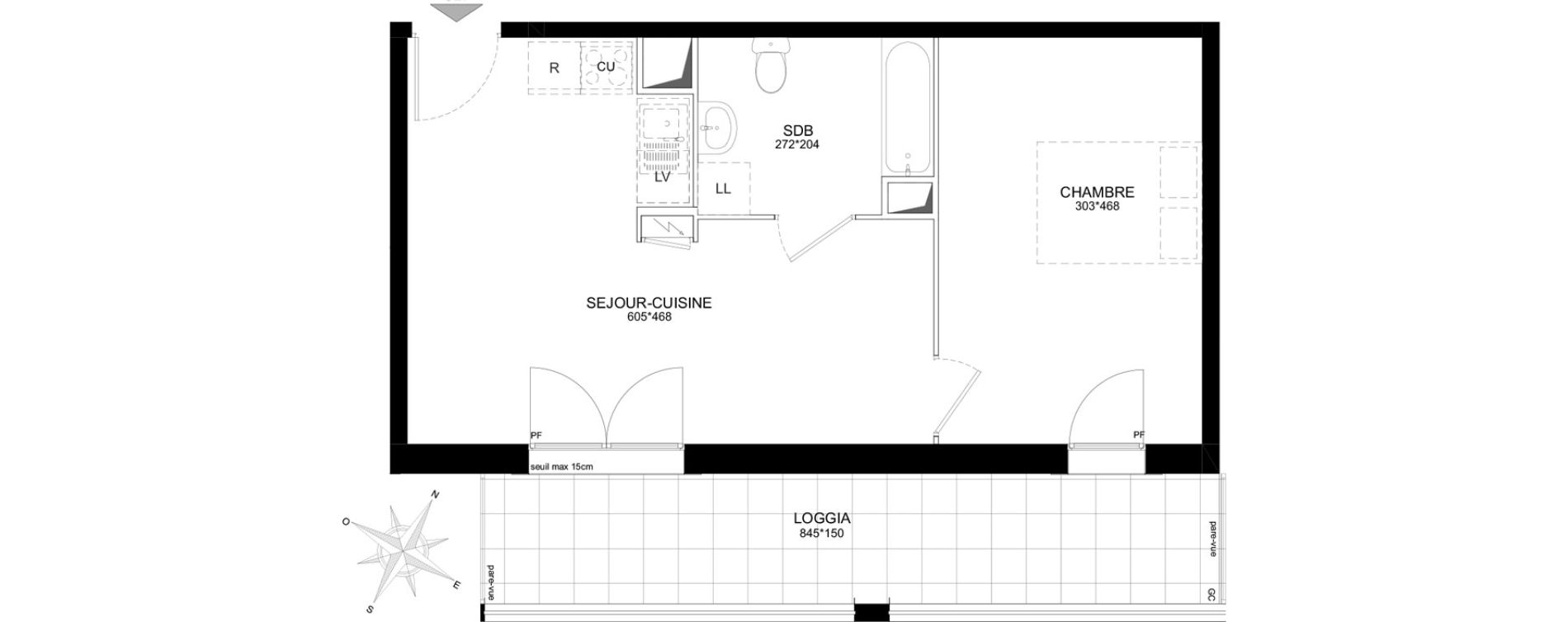 Appartement T2 de 41,30 m2 &agrave; Brou-Sur-Chantereine Centre