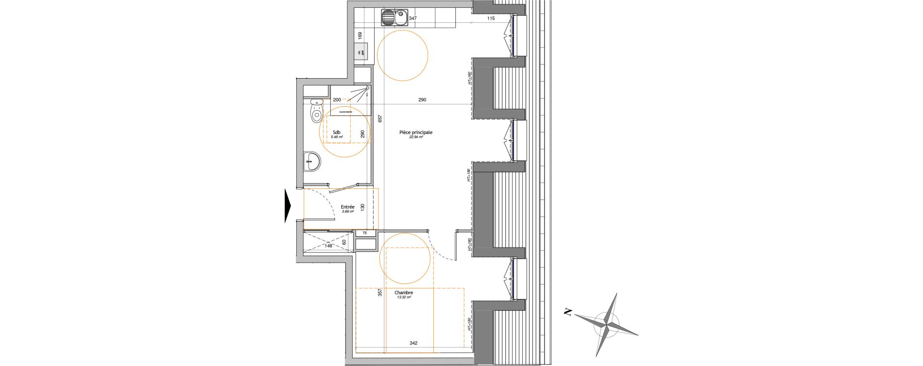 Appartement T2 de 45,42 m2 &agrave; Brou-Sur-Chantereine Centre