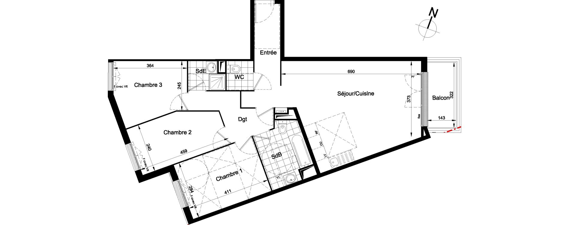 Appartement T4 de 85,36 m2 &agrave; Brou-Sur-Chantereine Centre