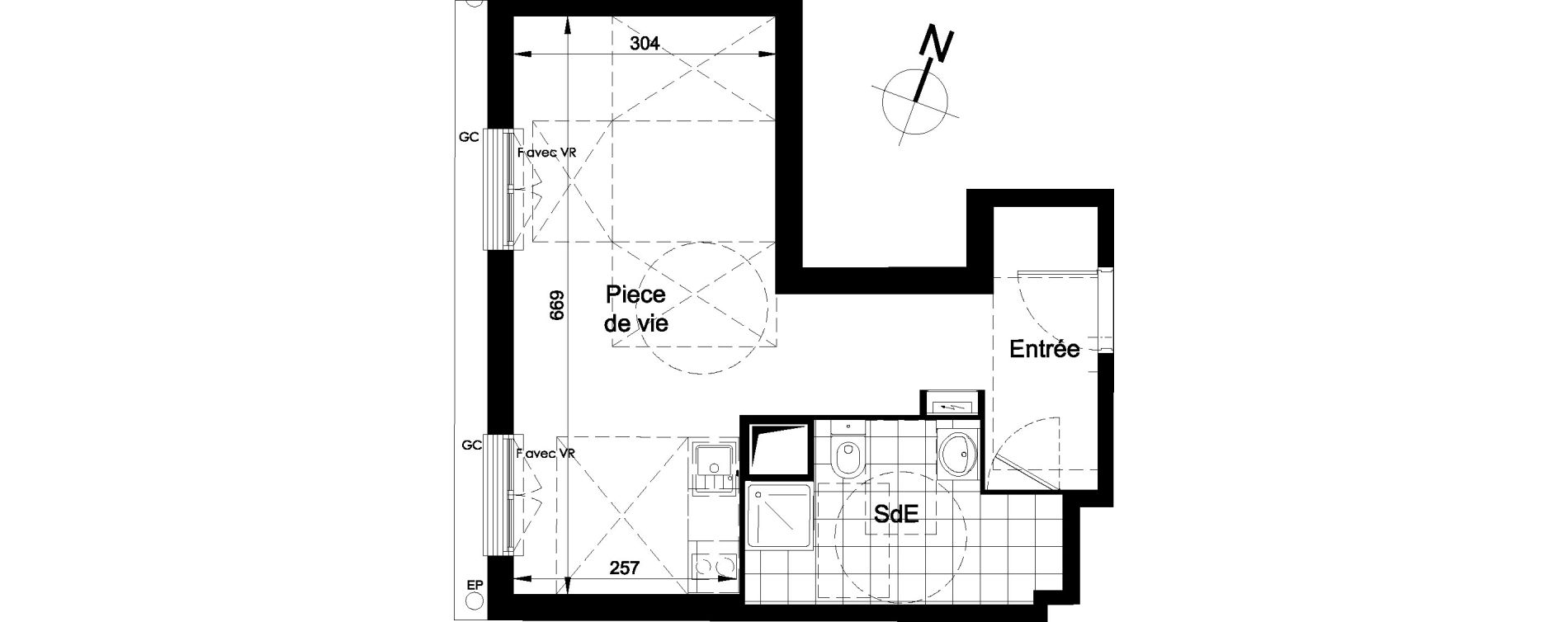 Appartement T1 de 33,25 m2 &agrave; Brou-Sur-Chantereine Centre