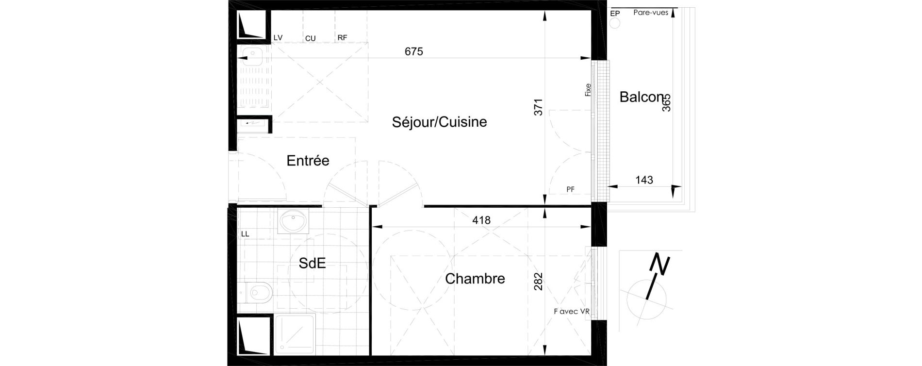 Appartement T2 de 42,72 m2 &agrave; Brou-Sur-Chantereine Centre