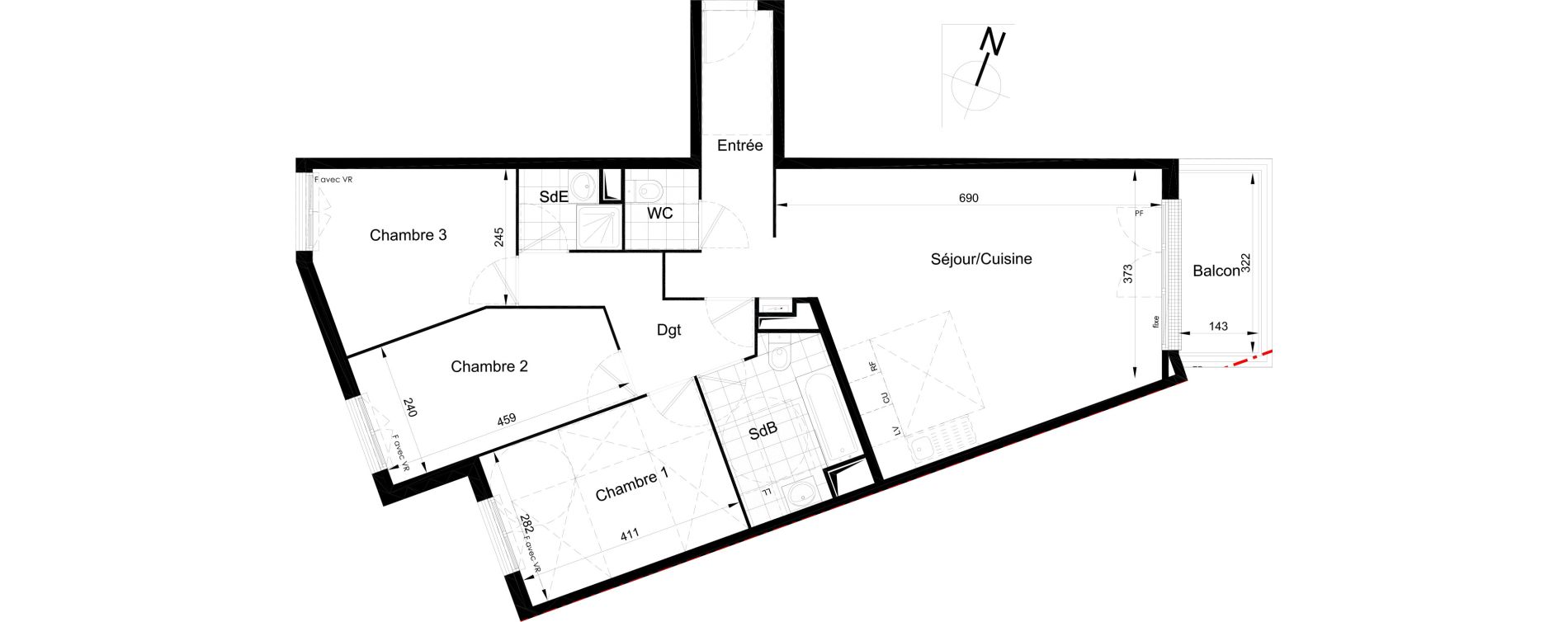 Appartement T4 de 85,36 m2 &agrave; Brou-Sur-Chantereine Centre