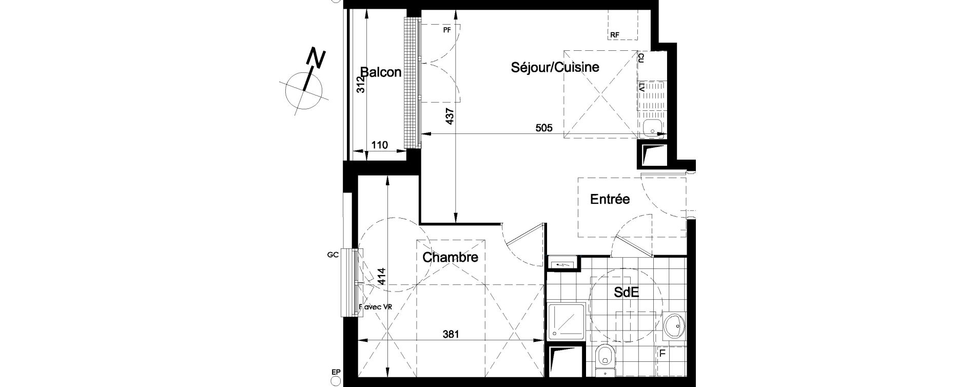 Appartement T2 de 43,28 m2 &agrave; Brou-Sur-Chantereine Centre