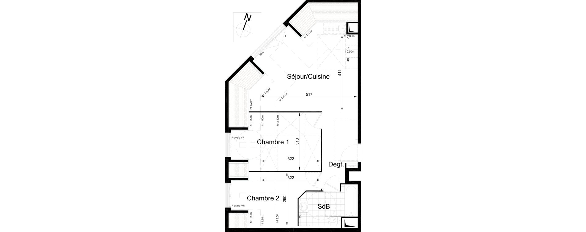 Appartement T3 de 54,76 m2 &agrave; Brou-Sur-Chantereine Centre