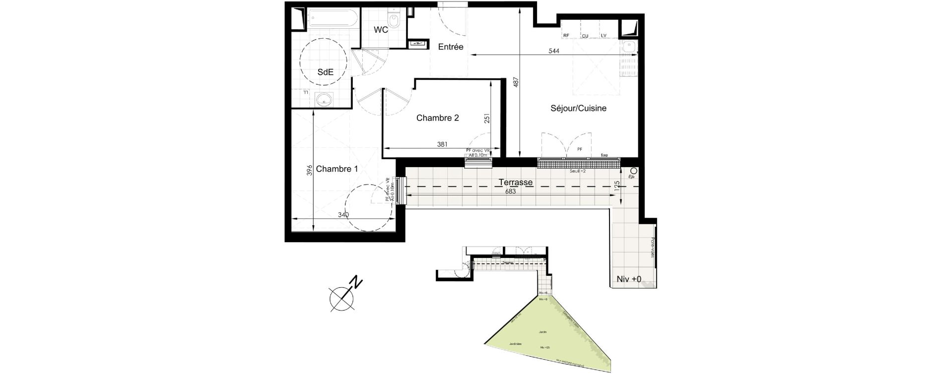 Appartement T3 de 59,43 m2 &agrave; Brou-Sur-Chantereine Centre