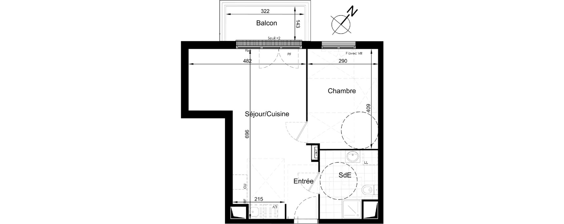 Appartement T2 de 44,44 m2 &agrave; Brou-Sur-Chantereine Centre