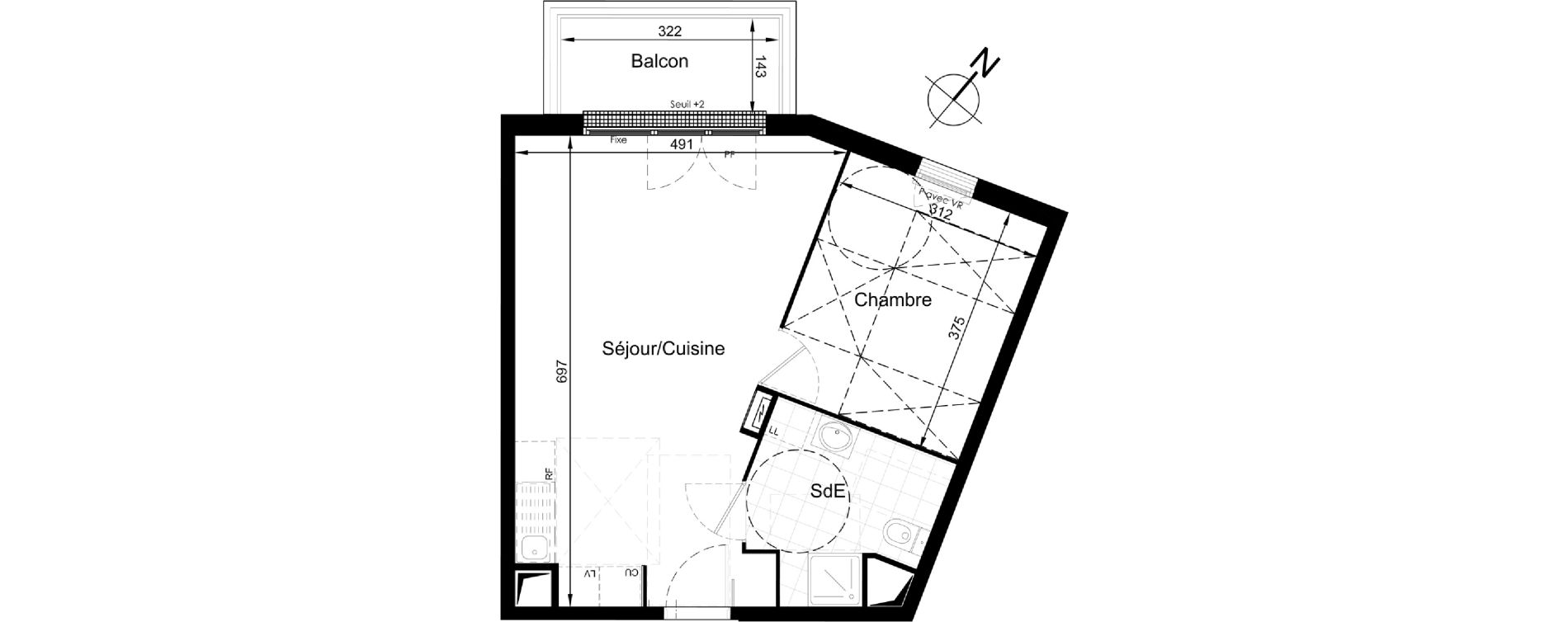 Appartement T2 de 44,71 m2 &agrave; Brou-Sur-Chantereine Centre