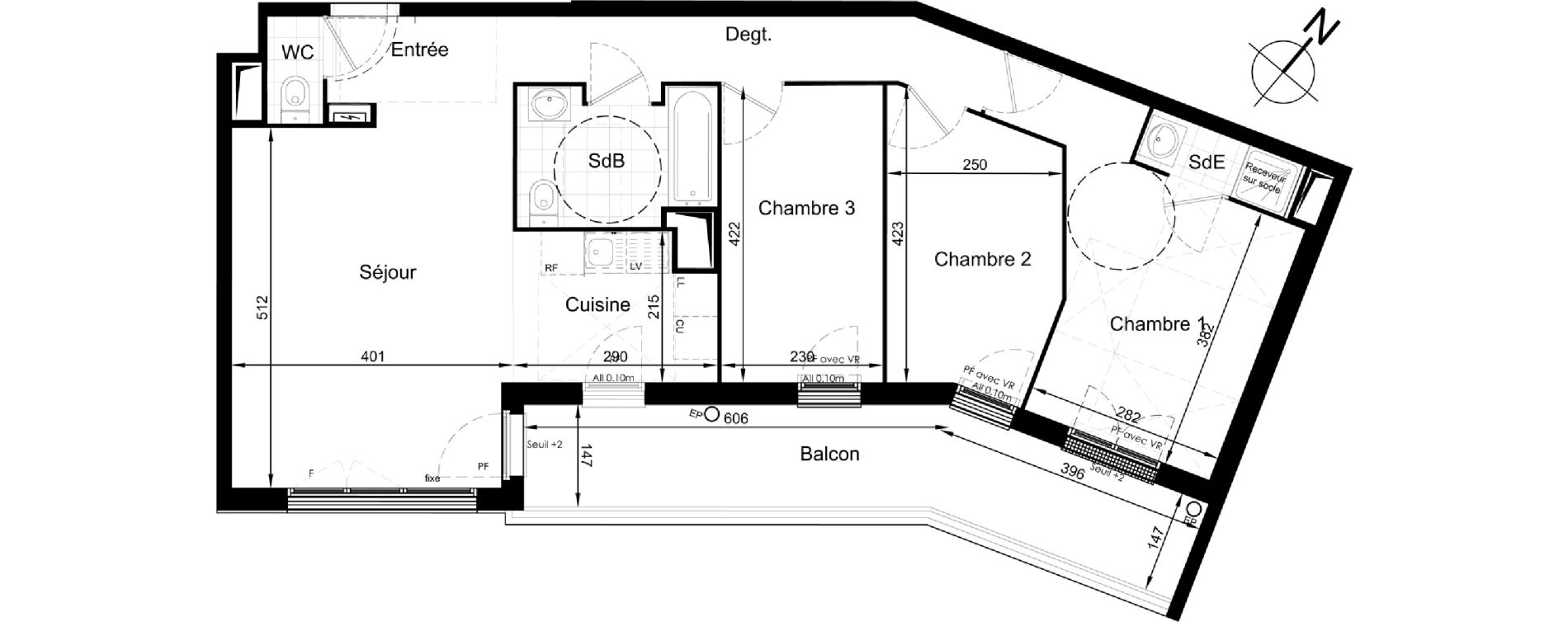 Appartement T4 de 77,80 m2 &agrave; Brou-Sur-Chantereine Centre